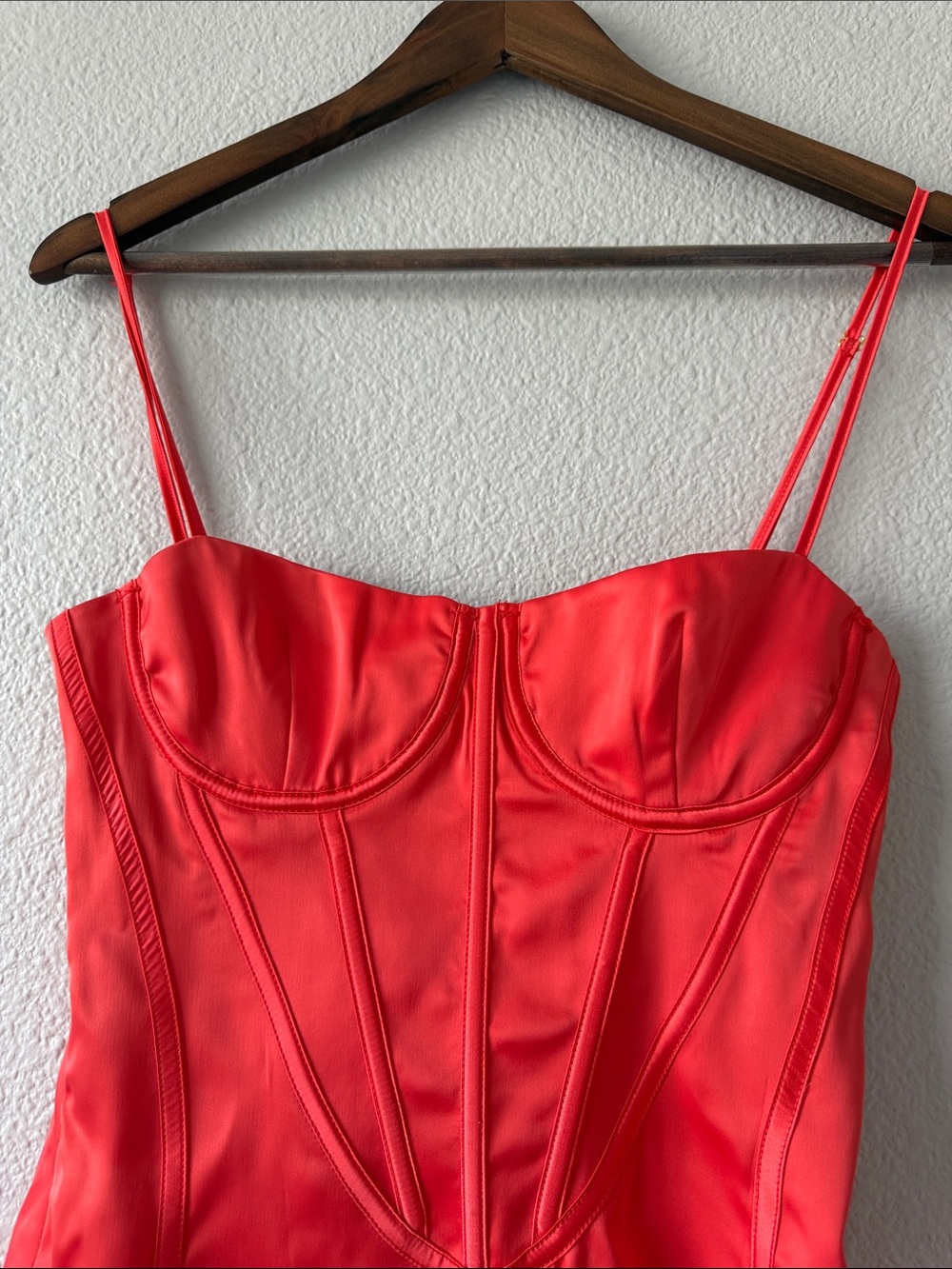 Meshki pink coral Corsette mini dress small - Picture 3 of 12